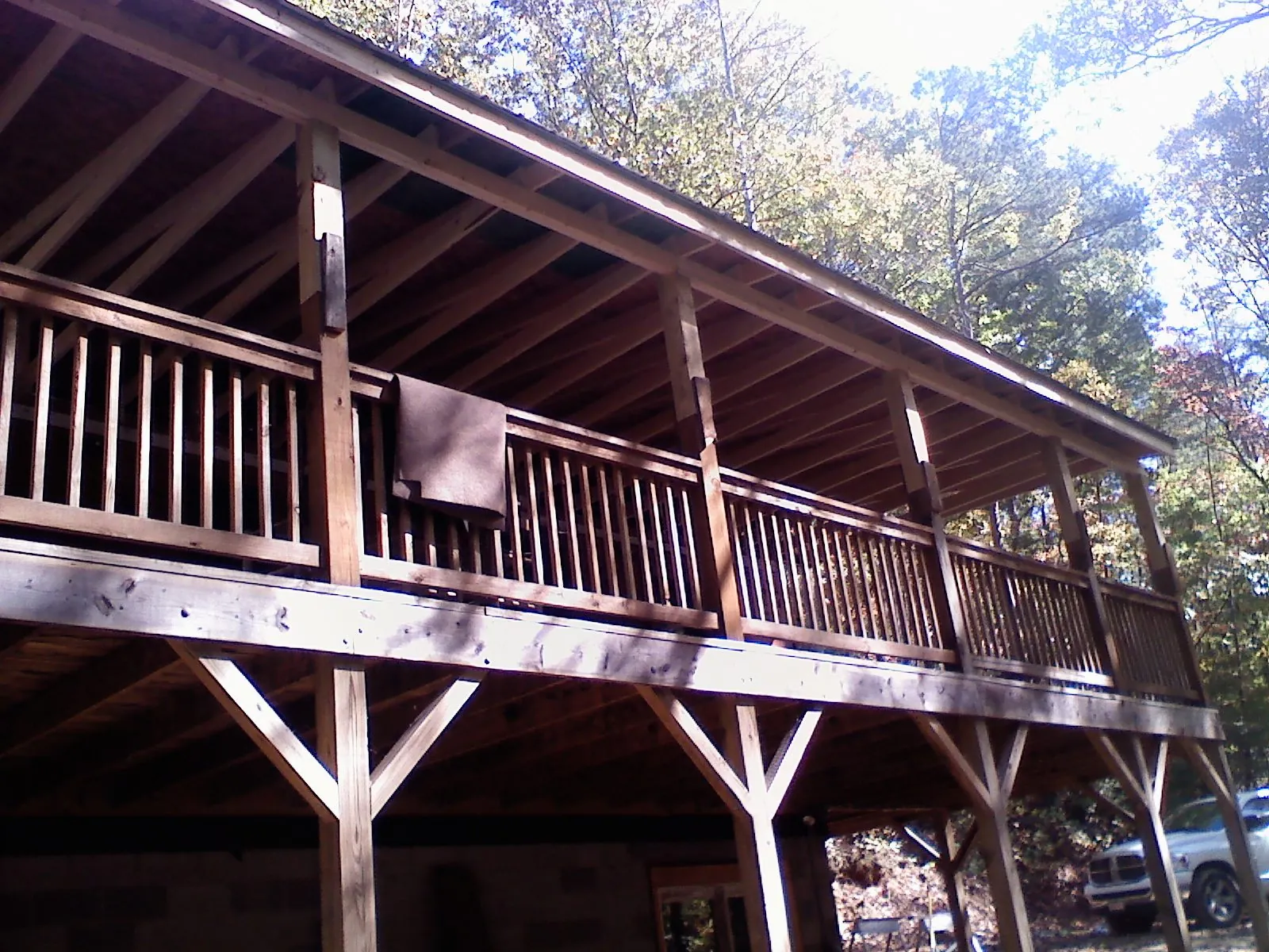 Timber framing under a new elevated porch and deck — Roof Leak Repair in Richeyville by Roofing Brothers